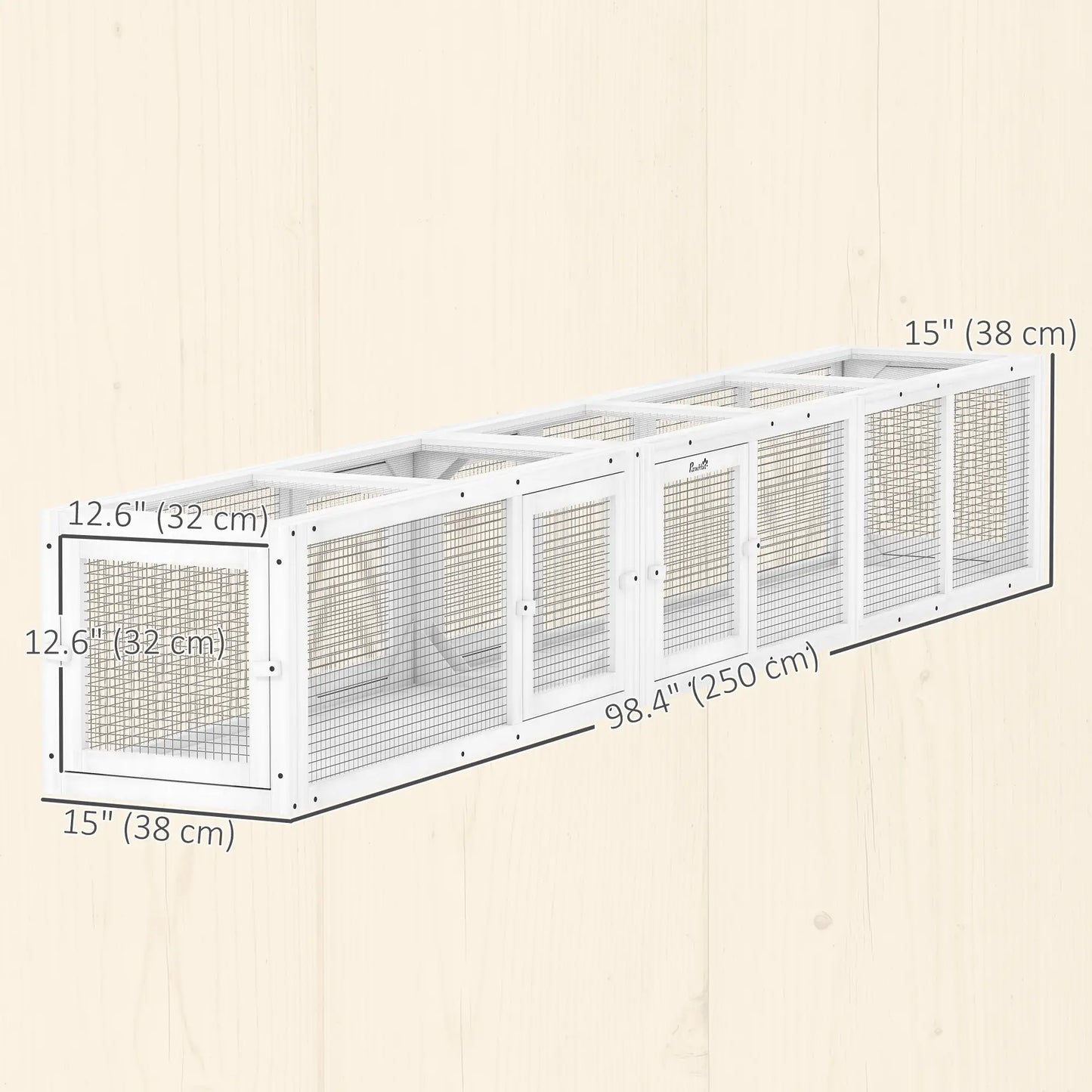Cat Tunnel, Outdoor Enclosure, 98", 8 Doors, Combinable, White Outdoor Cat Enclosures at Gallery Canada