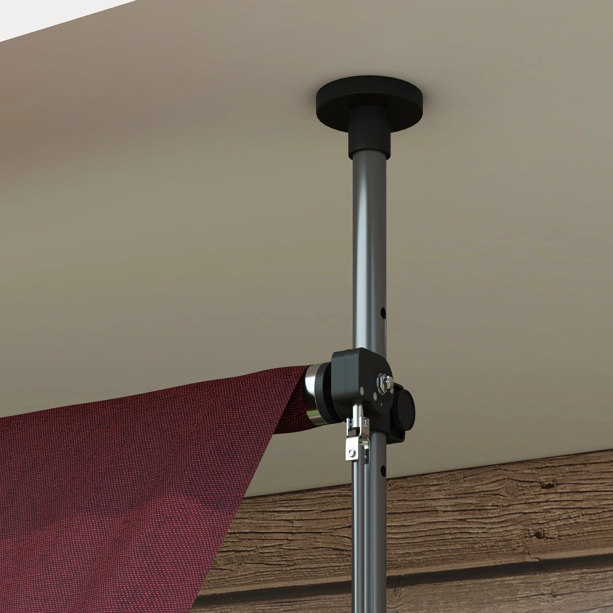 10' x 3' Manual Retractable Awning, Freestanding, UV Resistant, Wine Red Window Awnings at Gallery Canada