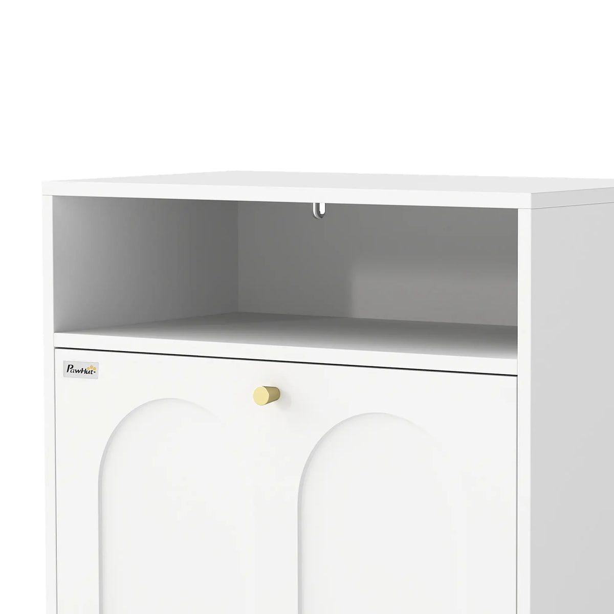Dog Feeding Station, Food Storage Cabinet, 2 Elevated Bowls, White, White Dog Bowls at Gallery Canada