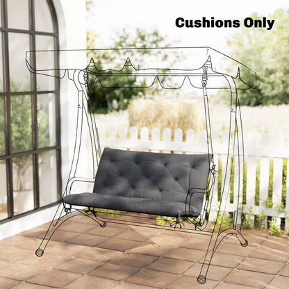 Porch Swing Cushion, Garden Bench Cushion with Backrest, Non-Slip, 39.4" x 38.6", Dark Grey Patio Chair Cushions at Gallery Canada