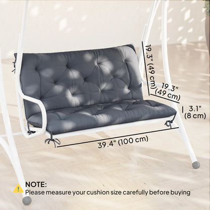 Porch Swing Cushion, Garden Bench Cushion with Backrest, Non-Slip, 39.4" x 38.6", Dark Grey Patio Chair Cushions at Gallery Canada