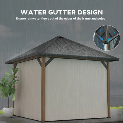 10' x 10' Hardtop Gazebo, Galvanized Steel Roof, Netting, Curtains Gazebos at Gallery Canada