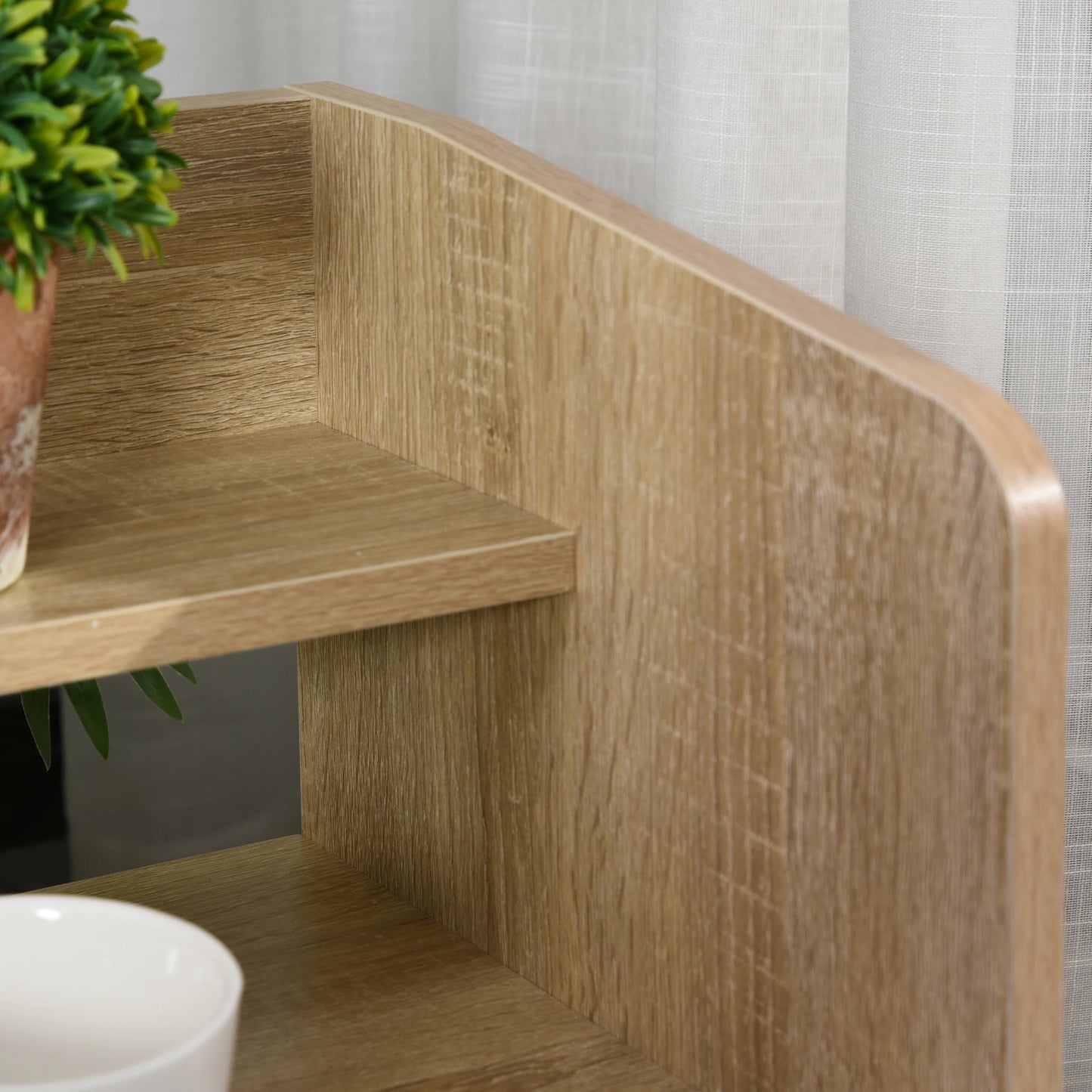 Bedside Table, 2-Tier Shelf with Drawer, Storage End Table, Natural Bedside Tables at Gallery Canada