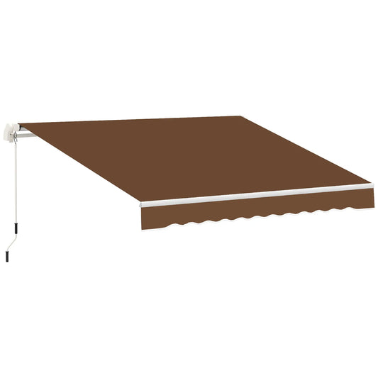 10' x 8' Retractable Awning, Sun Shade Canopy, Aluminum Frame, UV Protection Window Awnings Coffee at Gallery Canada