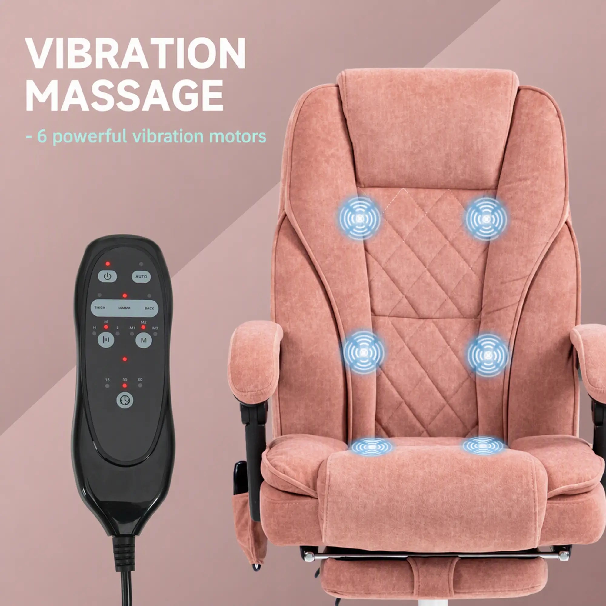 Massage Office Chair, Reclining Computer Chair, Adjustable Height, Pink Massage Chairs at Gallery Canada