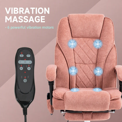 Massage Office Chair, Reclining Computer Chair, Adjustable Height, Pink Massage Chairs at Gallery Canada