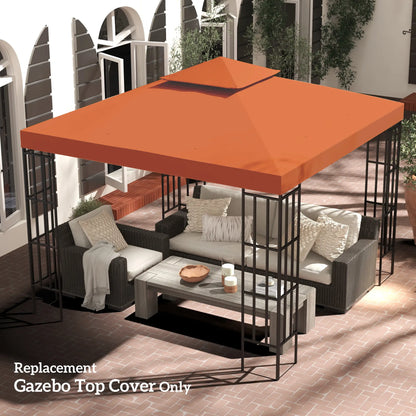 10' x 10' Square 2-Tier Gazebo Canopy Cover, Rust Red Gazebo Canopy Replacement at Gallery Canada