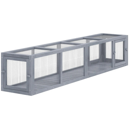 79" Long Cat Tunnel, L-Shape, Extendable, Removable Door, Dark Grey Outdoor Cat Enclosures Dark Grey at Gallery Canada