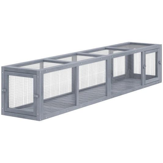 79" Long Cat Tunnel, L-Shape, Extendable, Removable Door, Dark Grey Outdoor Cat Enclosures Dark Grey at Gallery Canada