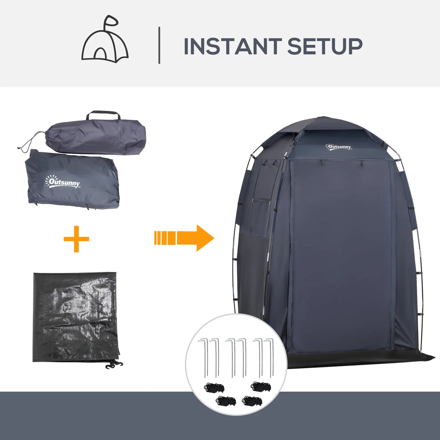 60" x 60" x 82" Shower Tent, Extra Wide Changing Room, Dark Blue Camping Tents at Gallery Canada