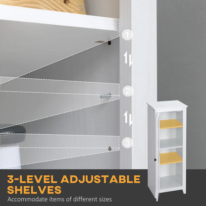 48" Farmhouse Kitchen Pantry Cabinet, Adjustable Shelves, White Kitchen Pantry Cabinets at Gallery Canada