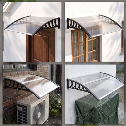 Polycarbonate Door Canopy, 40.6" x 38" Clear, Clear Door Awnings at Gallery Canada