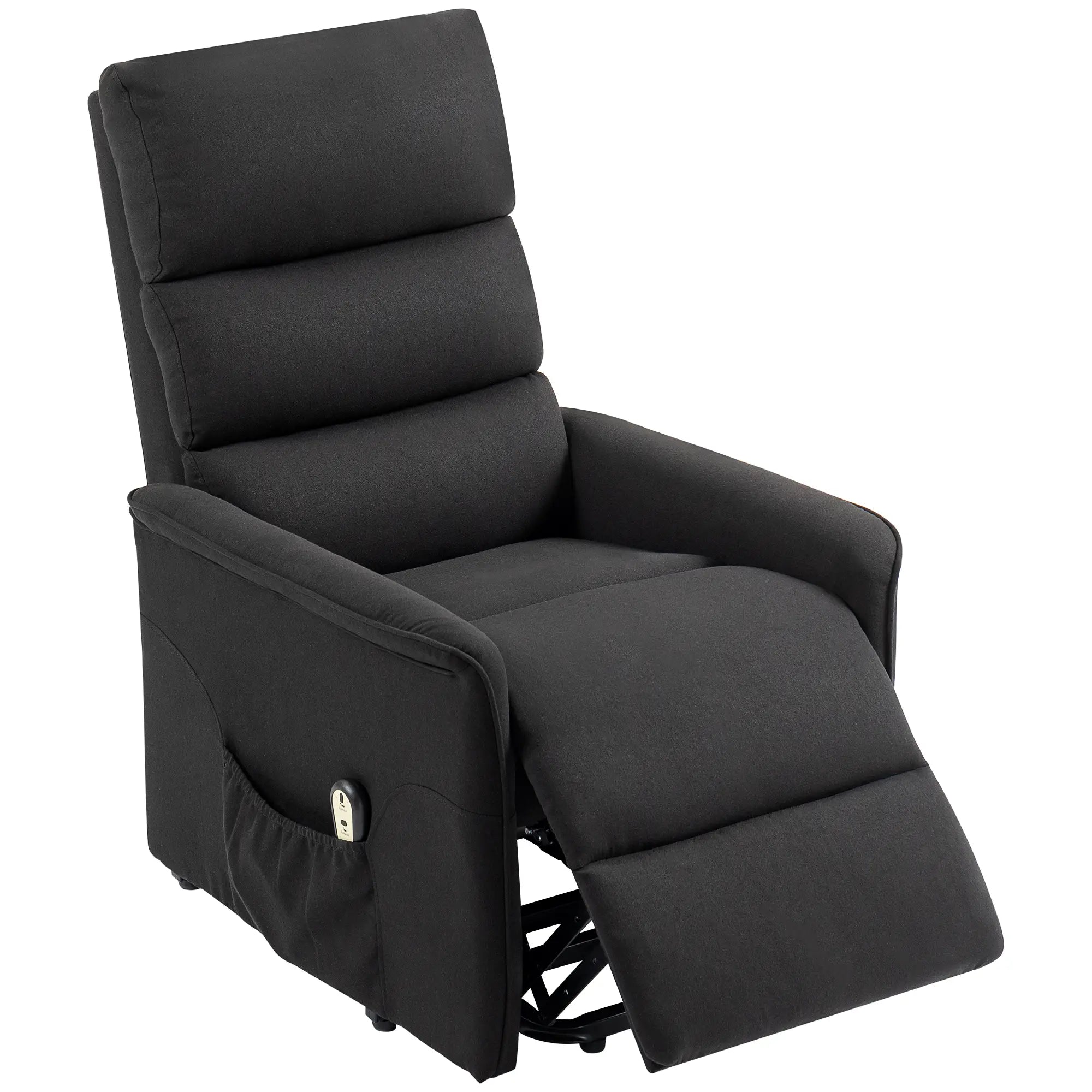 Power Lift Chair Recliner, Remote Control, Side Pockets, Black Sofas & Reclining Chairs Black at Gallery Canada