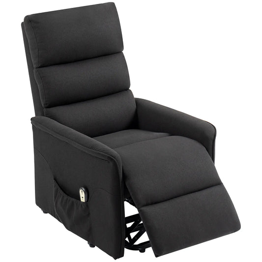 Power Lift Chair Recliner, Remote Control, Side Pockets, Black Sofas & Reclining Chairs Black at Gallery Canada