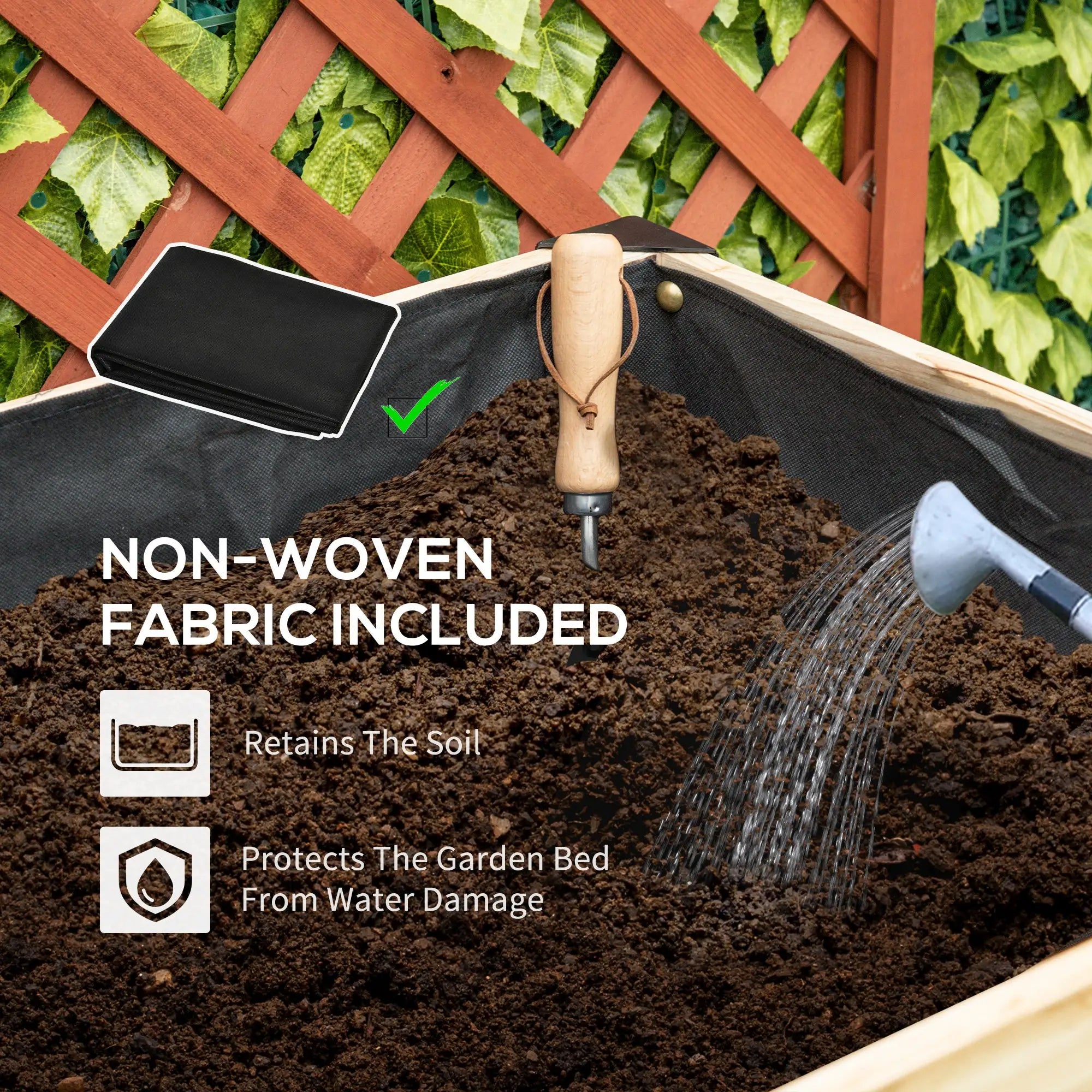 Raised Garden Bed, Elevated Planter Box, 47x24x29, Metal Frame, Wooden Pot Elevated Garden Beds at Gallery Canada