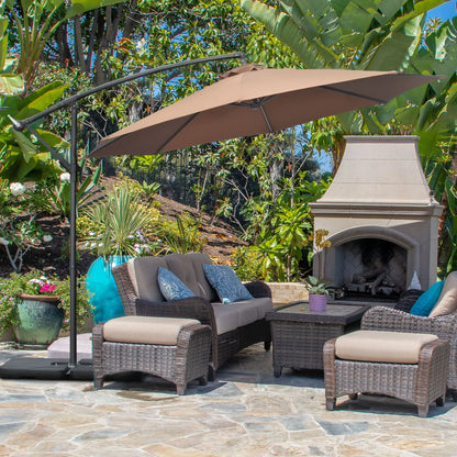 9.6ft Offset Patio Umbrella, Hanging Parasol, Crank, Base Cantilever Umbrellas at Gallery Canada