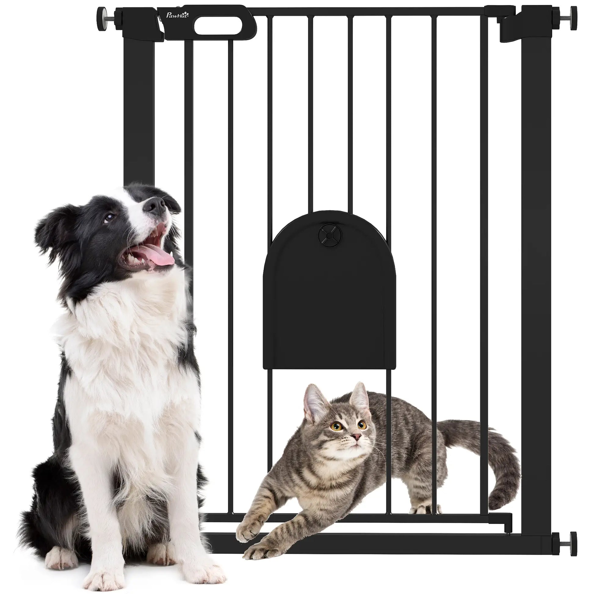 30"-32" Extra Wide Pet Gate, 35"H, Small Door, Black Houses, Kennels & Pens at Gallery Canada