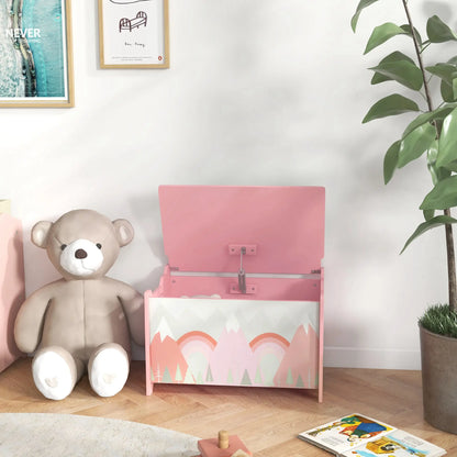 Toy Box with Lid, Storage Organizer, Safety Hinge, Pink Baby & Kids Storage at Gallery Canada
