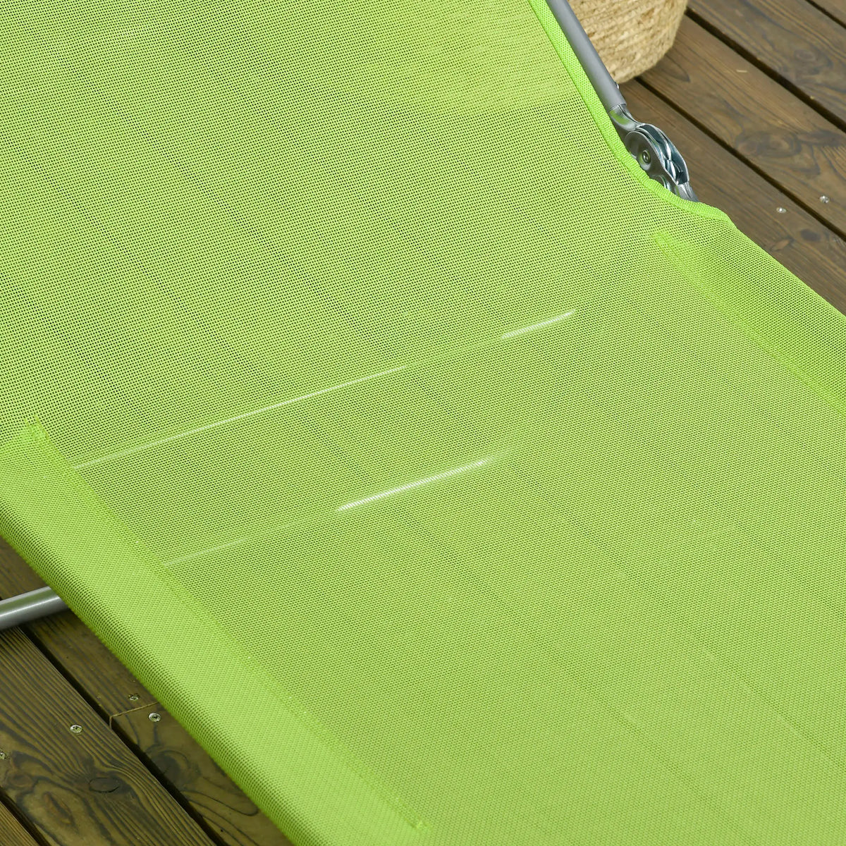 Set of 2 Folding Chaise Lounge Chairs, Outdoor, Reclining, Green