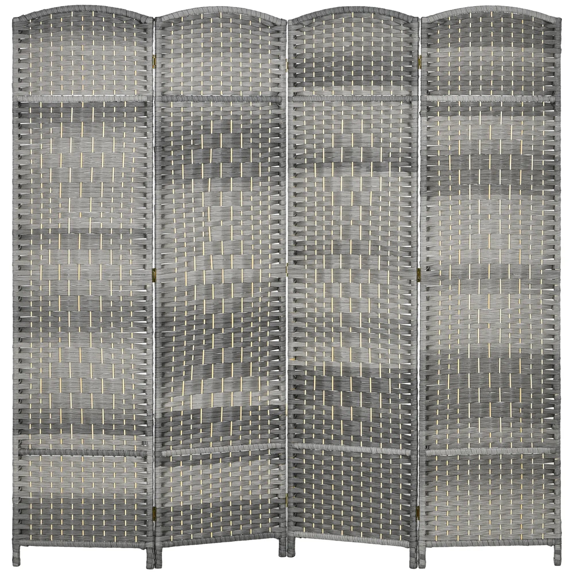 6 Ft Folding Room Divider, 4 Panel Privacy Screen, Mixed Grey Room Dividers Mixed Grey at Gallery Canada