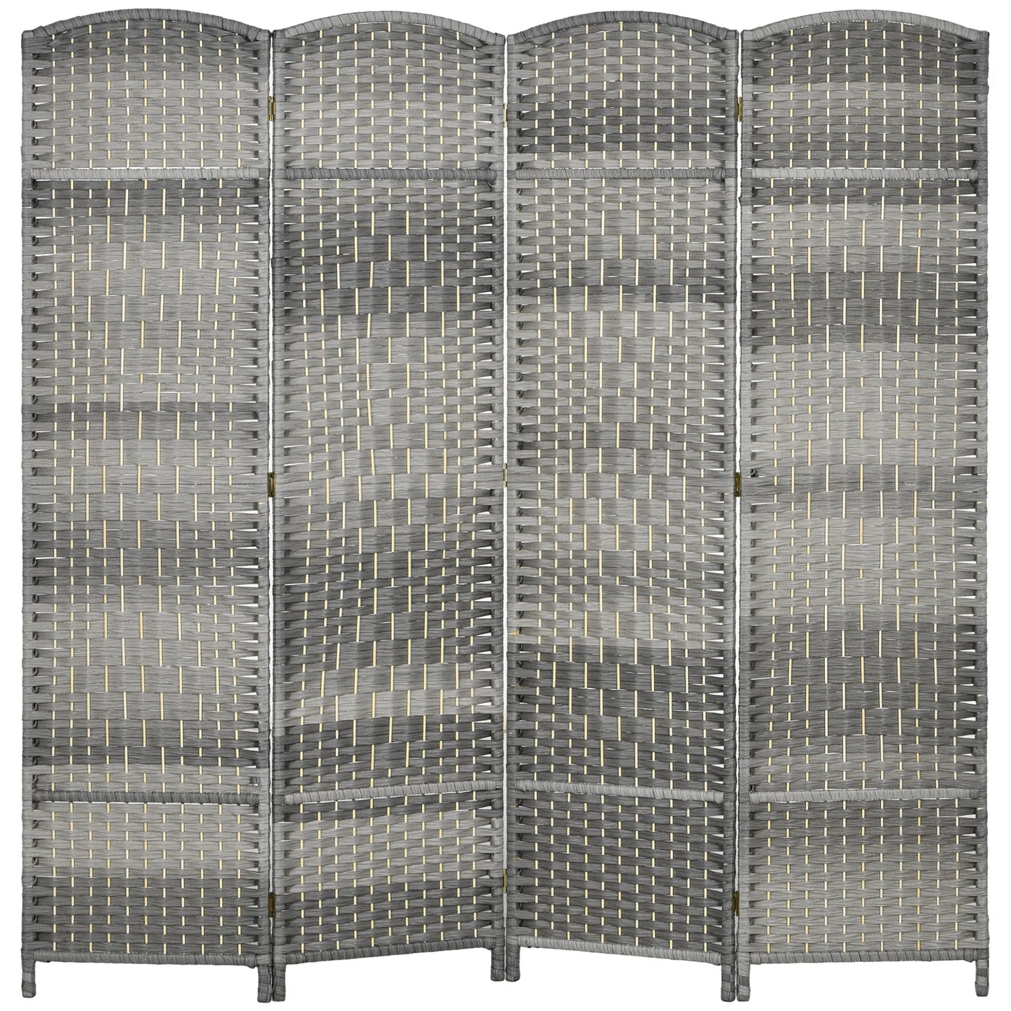 6 Ft Folding Room Divider, 4 Panel Privacy Screen, Mixed Grey Room Dividers Mixed Grey at Gallery Canada