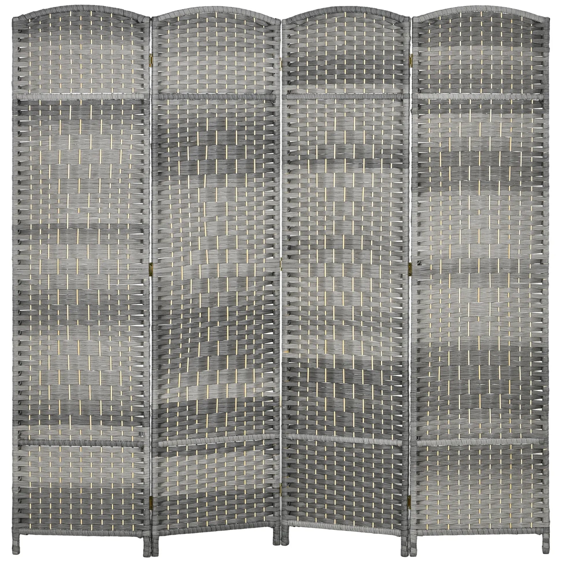 6 Ft Folding Room Divider, 4 Panel Privacy Screen, Mixed Grey Room Dividers Mixed Grey at Gallery Canada