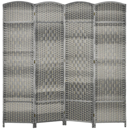 6 Ft Folding Room Divider, 4 Panel Privacy Screen, Mixed Grey Room Dividers Mixed Grey at Gallery Canada