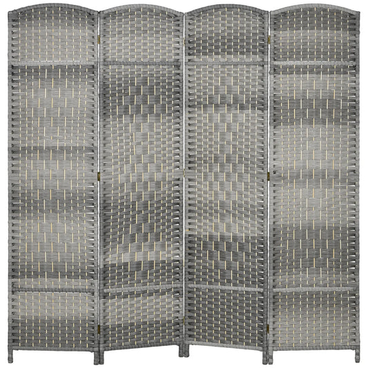 6 Ft Folding Room Divider, 4 Panel Privacy Screen, Mixed Grey Room Dividers Mixed Grey at Gallery Canada