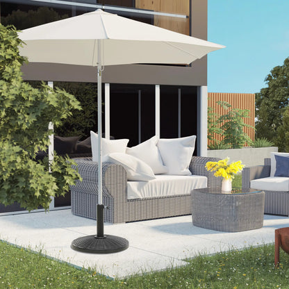 25 lbs Umbrella Base, 17.5" Round, Rattan Design, Black Umbrella Bases at Gallery Canada