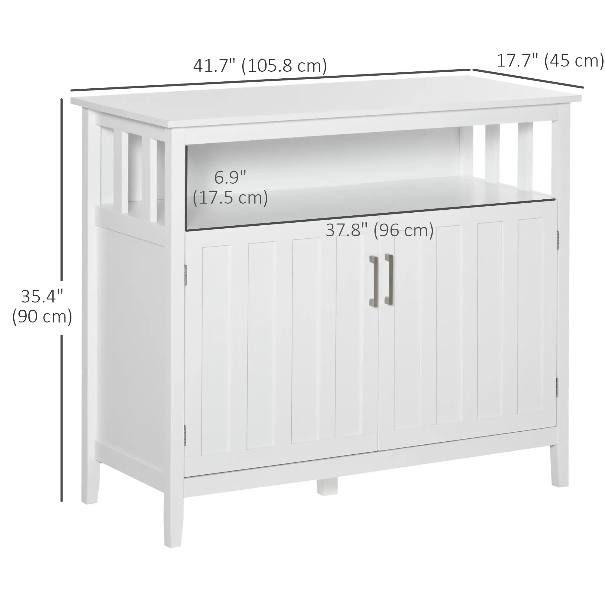 Sideboard Buffet Cabinet, 2 Doors, Adjustable Shelves, Kitchen Dining, White Bar Cabinets at Gallery Canada