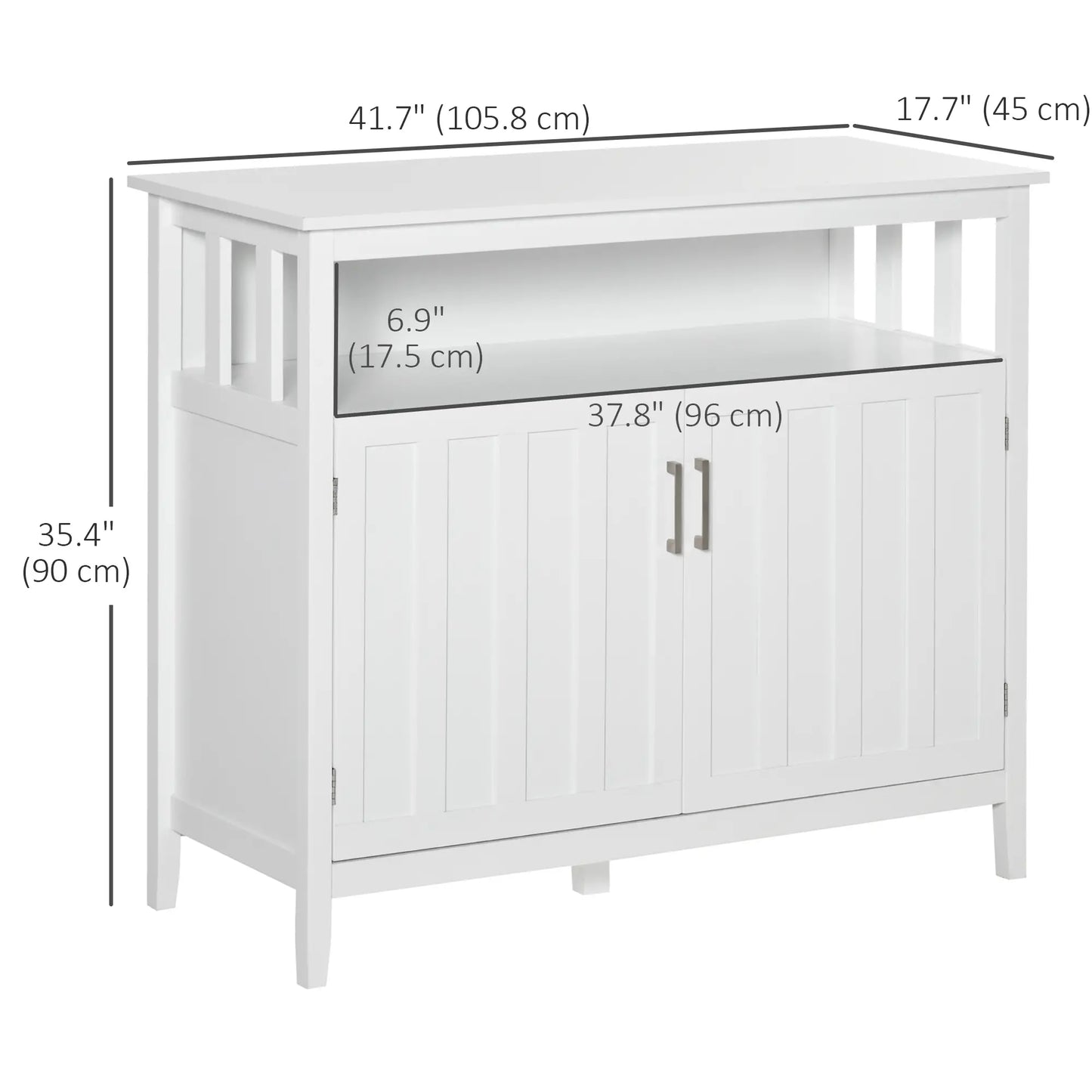 Sideboard Buffet Cabinet, 2 Doors, Adjustable Shelves, Kitchen Dining, White Bar Cabinets at Gallery Canada