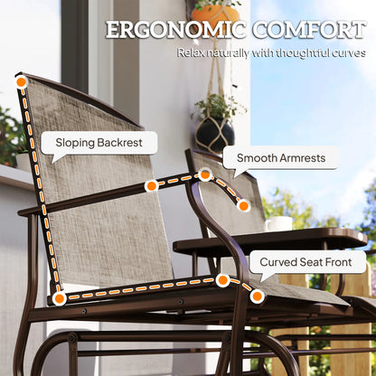 2 Person Patio Glider Rocking Chair, Outdoor Loveseat, Flaxen Outdoor Gliders at Gallery Canada