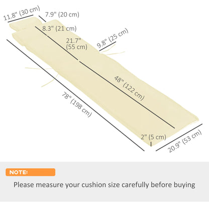 Lounger Chair Cushion, Thick Padded with Headrest, Cream White Patio Chair Cushions at Gallery Canada