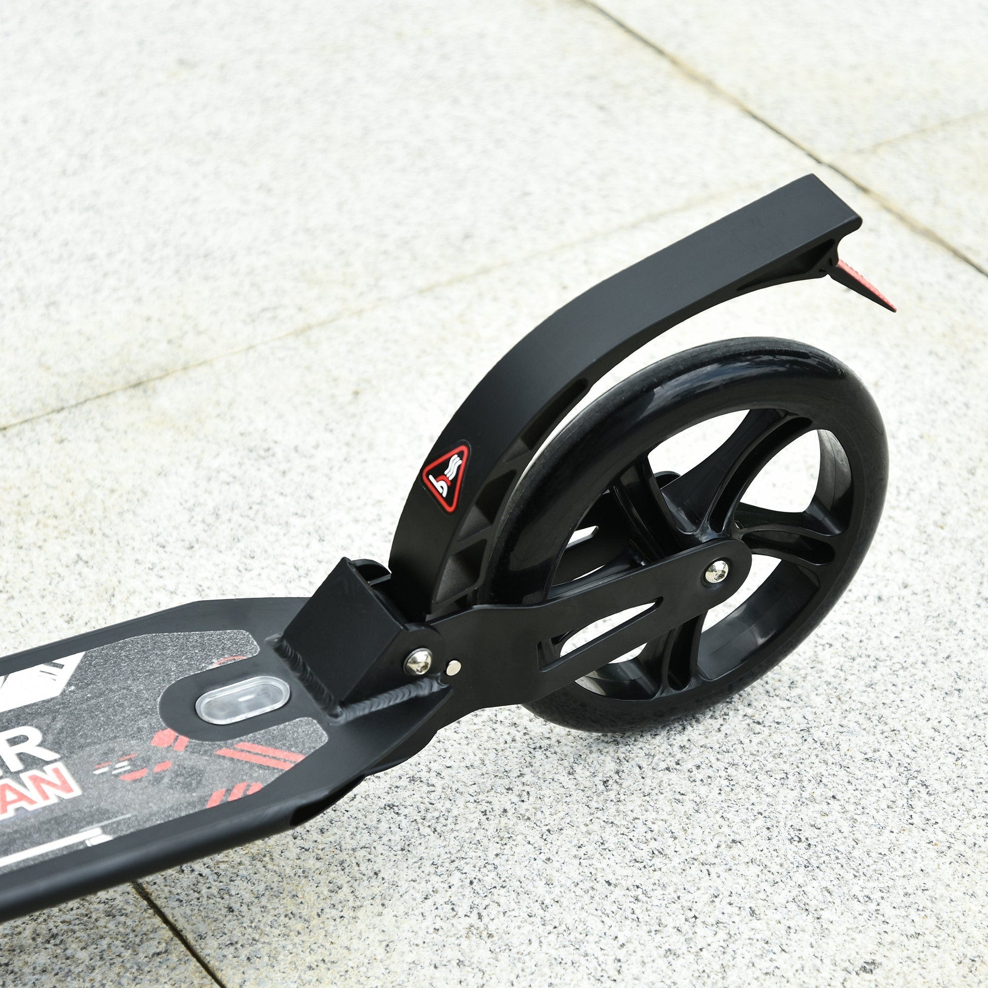 Foldable Kick Scooter Height Adjustable Ride On Bike with Real Wheel Brake, Dual Shock-Absorbing, Kickstand, and 7.75'' Big Wheels For 14+ Teens Adult, Black - Gallery Canada