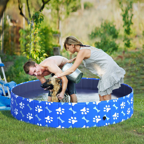 Folding Dog Pool Portable Pet Kiddie Swimming Pool, Outdoor/Indoor Puppy Bath Tub with Nonslip Bottom for Dogs &; Cats, (Φ63
