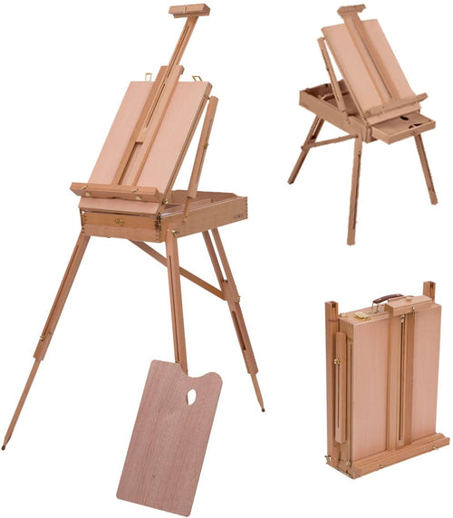 Folding Wood French Artists Easel Set Portable Art Painters Tripod Sketch Craft