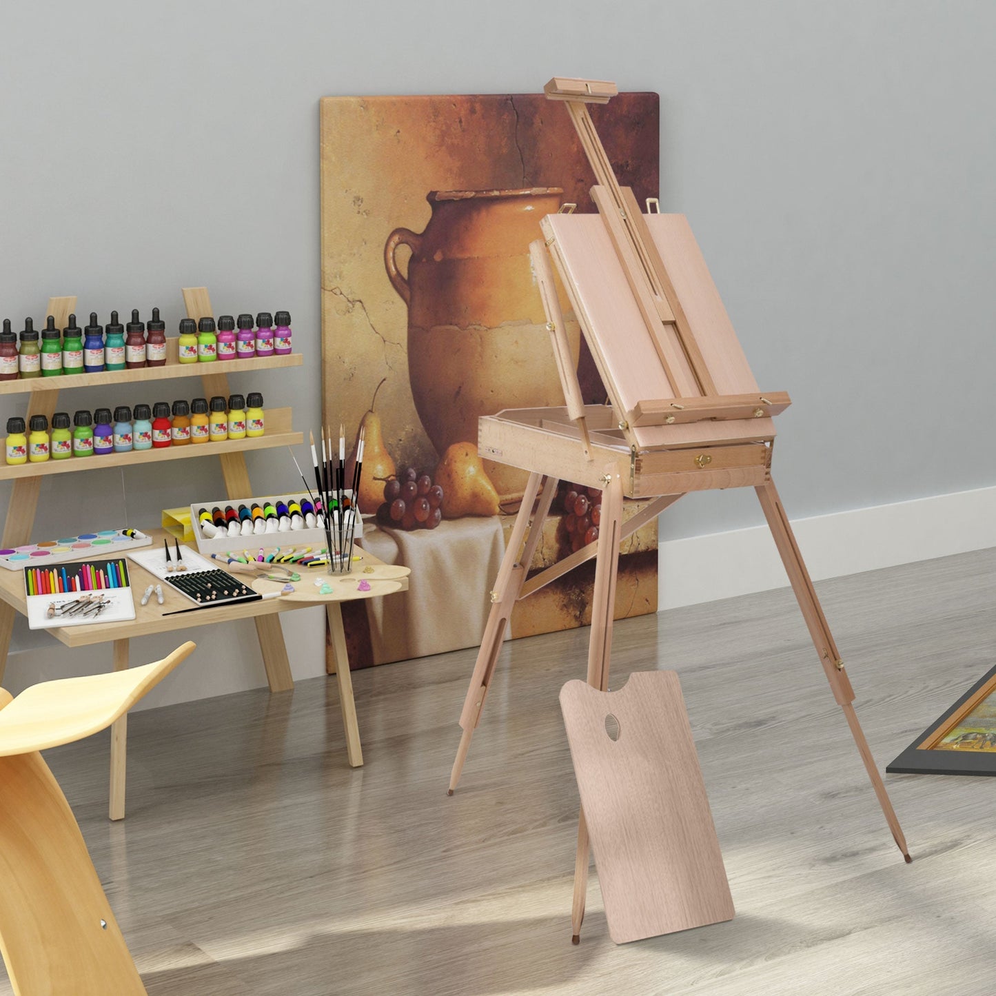 Folding Wood French Artists Easel Set Portable Art Painters Tripod Sketch Craft at Gallery Canada