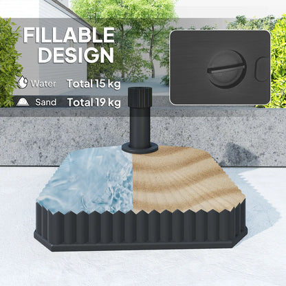 Heavy Duty Outdoor Umbrella Base Stand, 17.7" L x 17.7" W x 11.8" H, Black Umbrella Bases at Gallery Canada