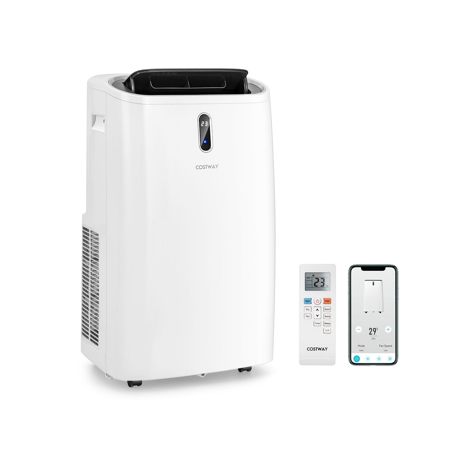 12000 BTU Portable 4-in-1 Air Conditioner with Smart Control, White Portable Air Conditioners at Gallery Canada