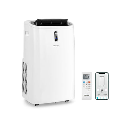 Climatiseur portatif 4-en-1 de 12 000 BTU avec commande intelligente, blanc
