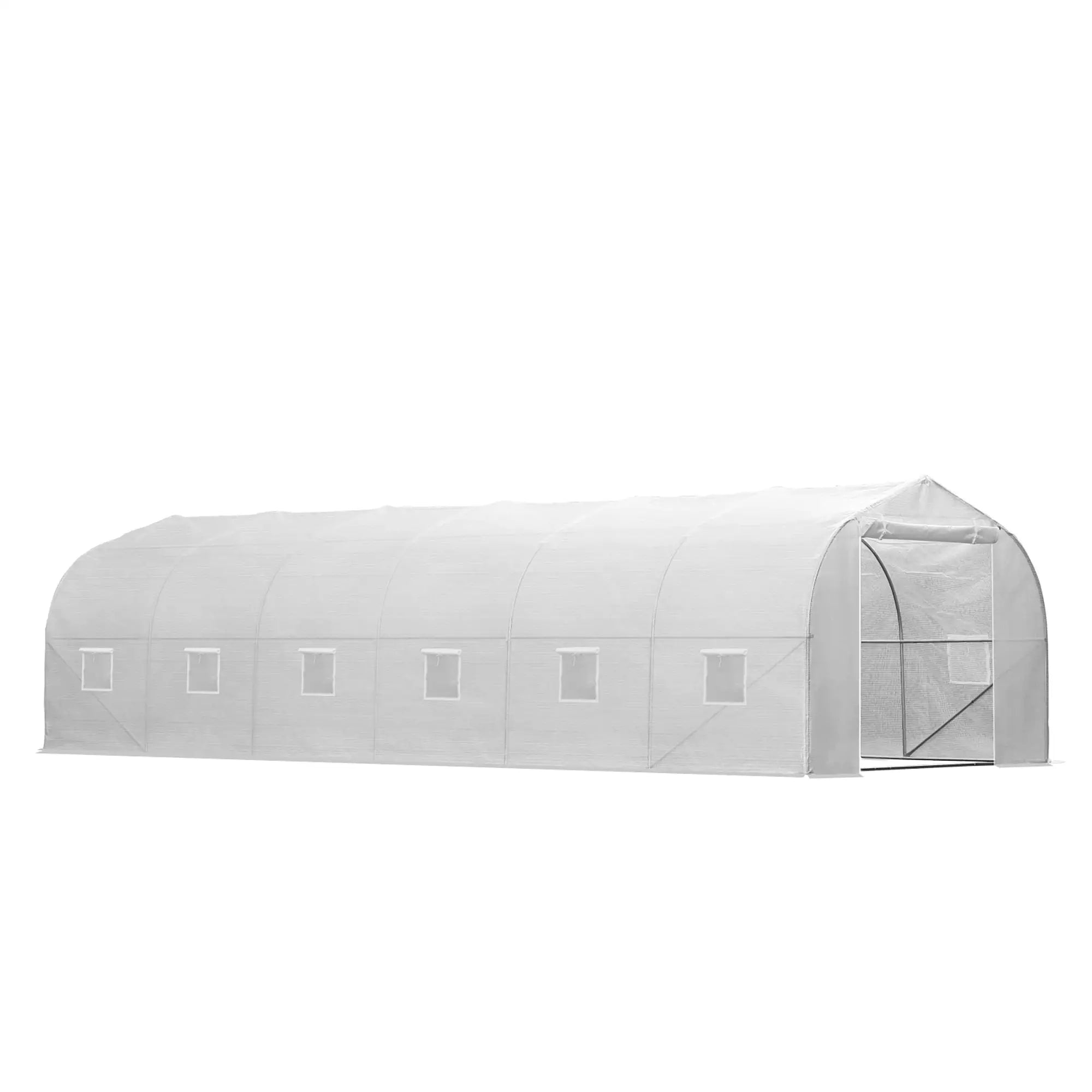 26'L x 10'W x 6.8'H Walk-In Greenhouse, Steel Frame, White Tunnel Greenhouses White at Gallery Canada