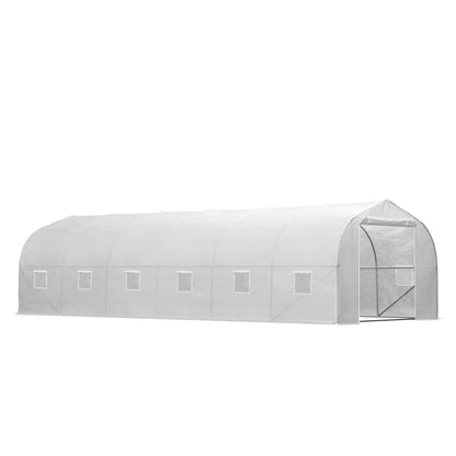 26'L x 10'W x 6.8'H Walk-In Greenhouse, Steel Frame, White Tunnel Greenhouses White at Gallery Canada