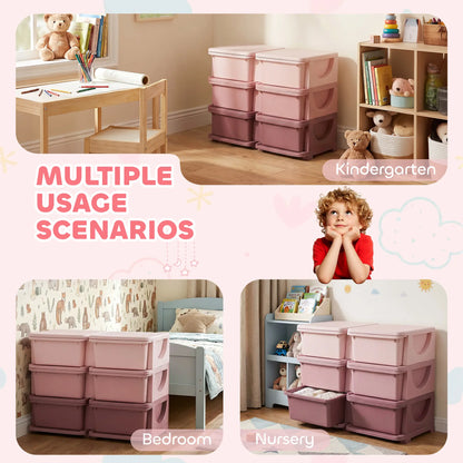3 Tier Toy Organizer, 6 Plastic Drawers, Pink Baby & Kids Storage at Gallery Canada