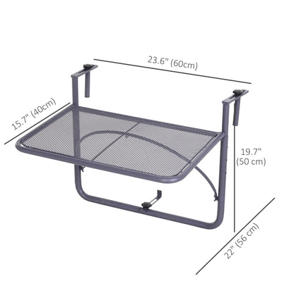 Adjustable Balcony Hanging Table, Metal Wall Desk, Outdoor Flower Stand, Grey Balcony Table Hanging at Gallery Canada