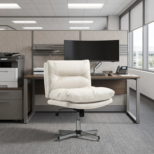 Adjustable Height, Tilt Armless Office Chair, Light Grey Task Chairs Light Grey at Gallery Canada