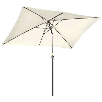 6.5x10ft Rectangle Aluminum Patio Umbrella, Outdoor Sunshade Canopy, Cream White Sun Umbrellas at Gallery Canada