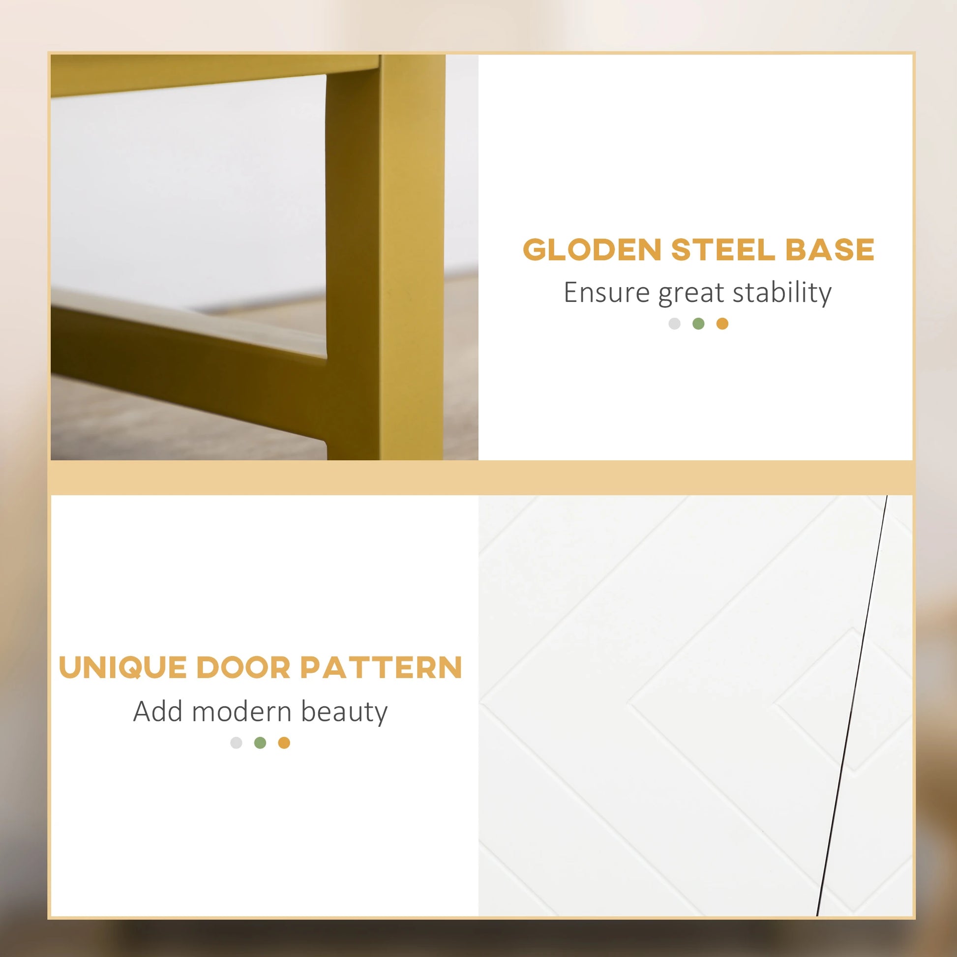 Accent Sideboard, Kitchen Storage Cabinet, 4 Doors, Adjustable Shelves, White Bar Cabinets at Gallery Canada