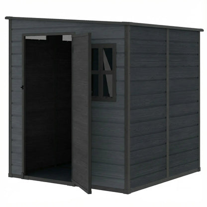 Outdoor Storage Shed, Lockable Door, Vents And Windows, Dark Grey Sheds Dark Grey, Black at Gallery Canada