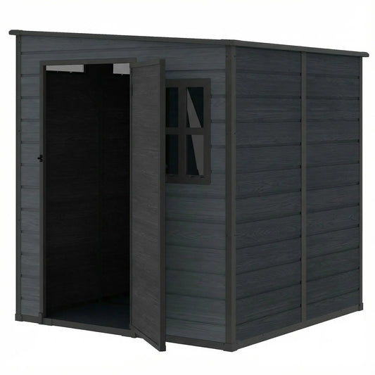 Outdoor Storage Shed, Lockable Door, Vents And Windows, Dark Grey Sheds Dark Grey, Black at Gallery Canada