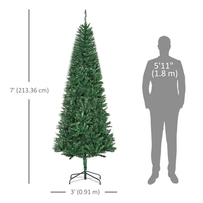 6.9ft Artificial Christmas Tree, Metal Stand, Spruce Tips, Green Artificial Christmas Trees at Gallery Canada
